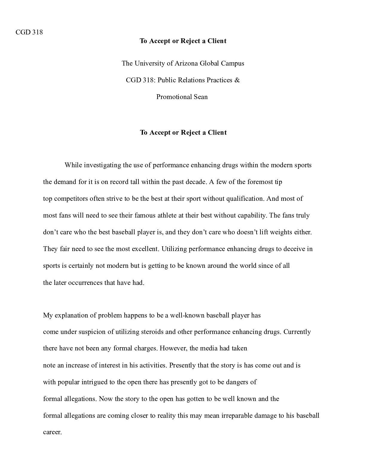 Preview image of Accept or Reject a client.docx document